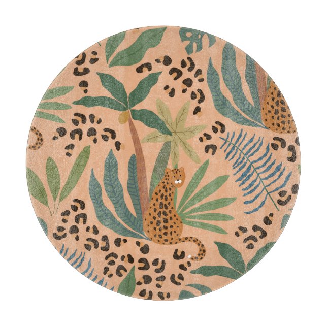 Planche À Découper Empreinte de léopard de la jungle : motif sans cou (Devant)