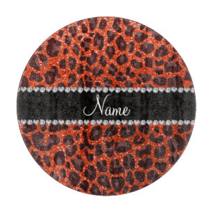 Planche À Découper Empreinte de léopard d'parties scintillant de nom 