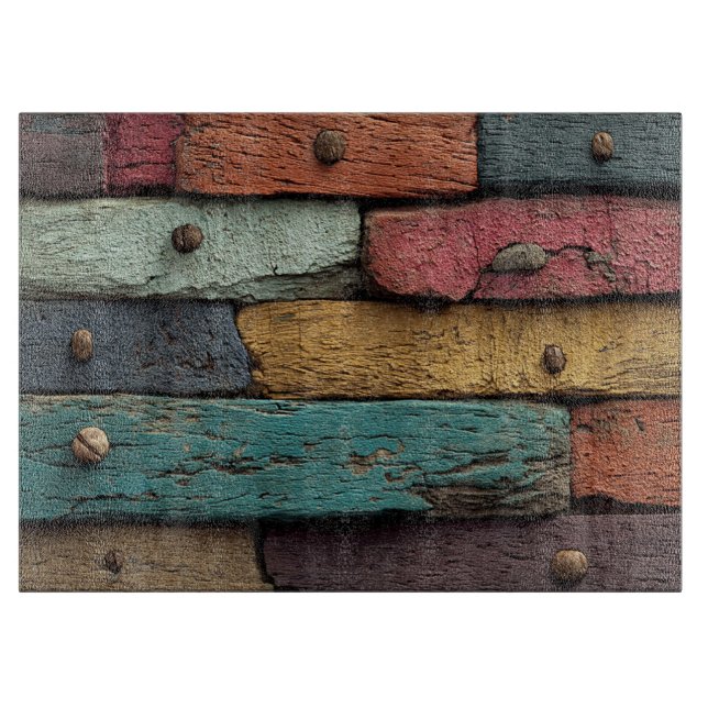 Planche à découper en bois peint (Devant)