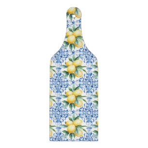 Planche à découper en carrelage bleu citron aquare