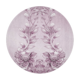 Planche à découper en feuillage rose