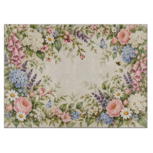 Planche à découper en forme de couronne florale de
