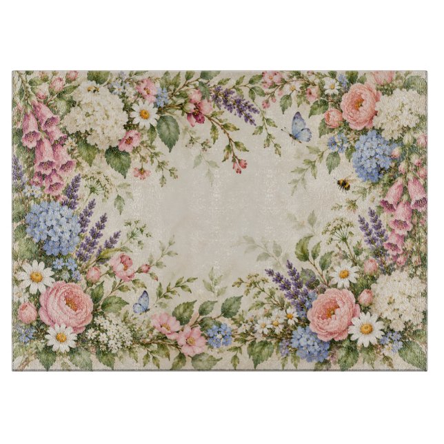 Planche à découper en forme de couronne florale de (Devant)