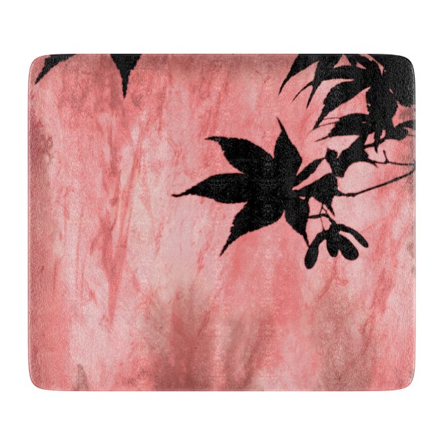 Planche à découper en marbre rouge silhouette Feui (Devant)
