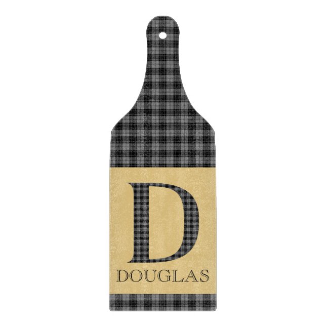 Planche à découper en monogramme tartan Douglas D (Devant)