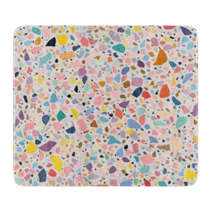 Planche à découper en terrazzo multicolore pastel