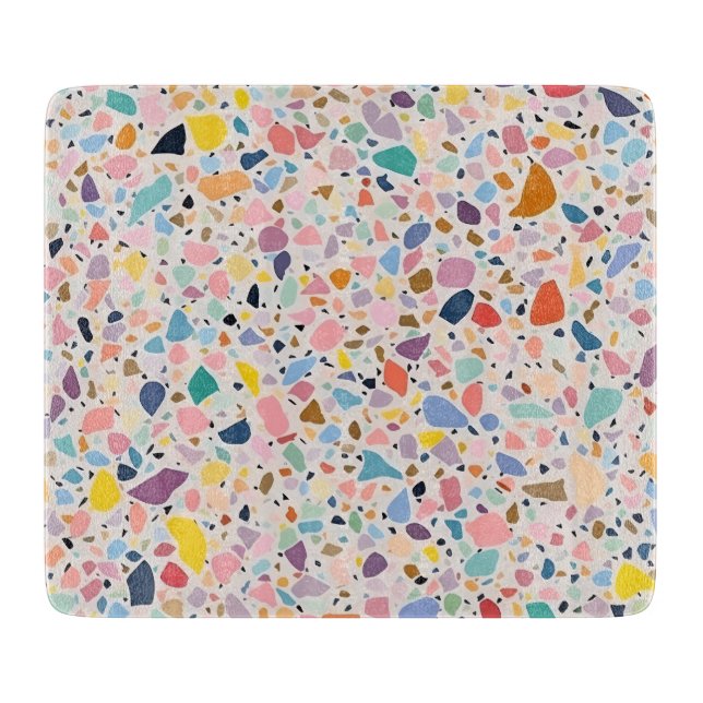 Planche à découper en terrazzo multicolore pastel (Devant)