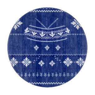 Planche à découper en tricot norvégien bleu