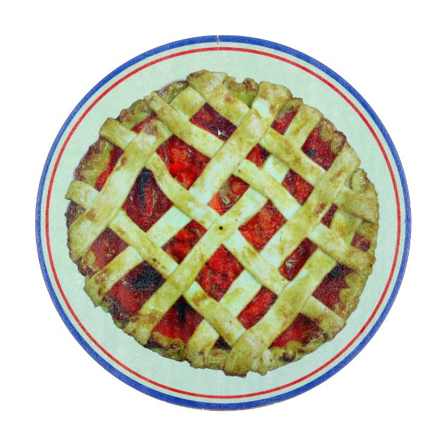 planche à découper en verre à tarte aux fraises (Devant)
