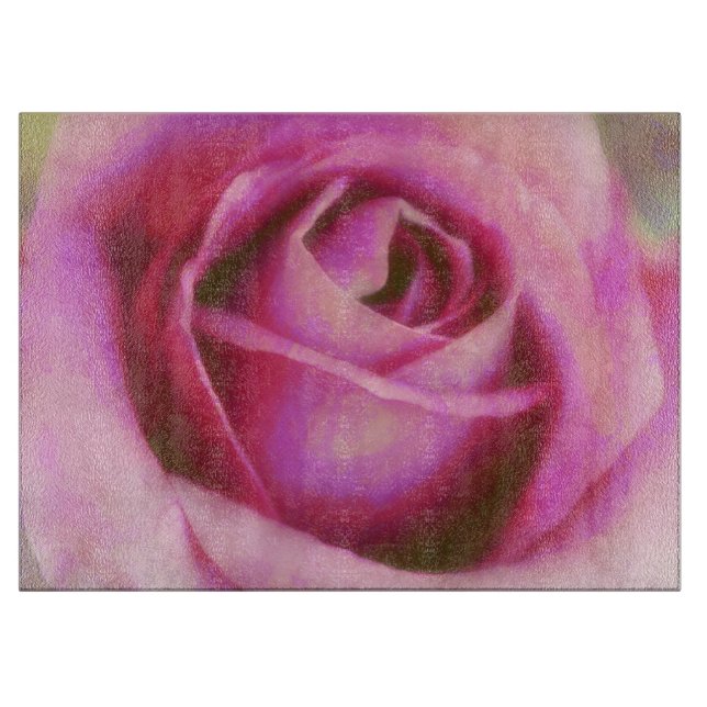 Planche à découper en verre Art floral Fleur de ro (Devant)
