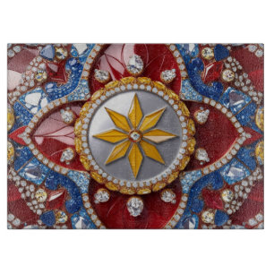 Planche à découper en verre aux couleurs colombien