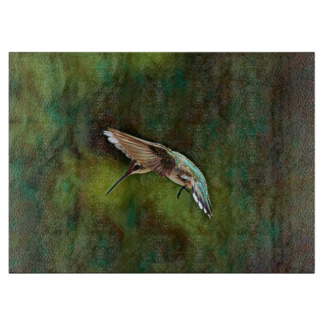 Planche à découper en verre avec art d'oiseau coli (Devant)