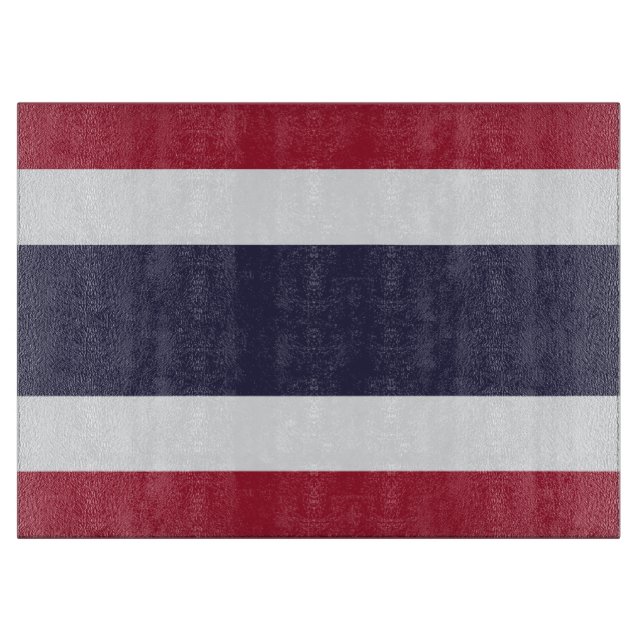 Planche à découper en verre avec Drapeau de la Tha (Devant)