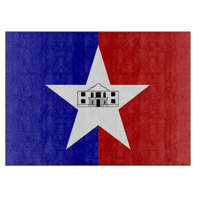 Planche à découper en verre avec Drapeau de San An (Devant)
