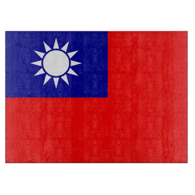 Planche à découper en verre avec Drapeau de Taïwan (Devant)