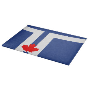 Planche à découper en verre avec drapeau de Toront
