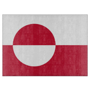 Planche à découper en verre avec Drapeau du Groenl
