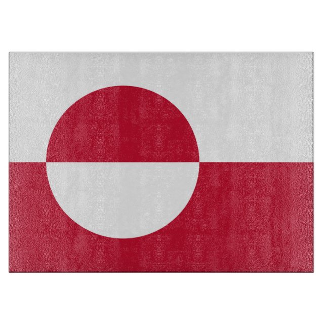 Planche à découper en verre avec Drapeau du Groenl (Devant)