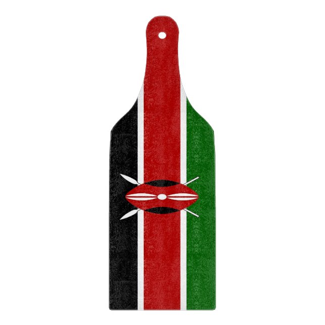 Planche à découper en verre avec drapeau du Kenya (Devant)