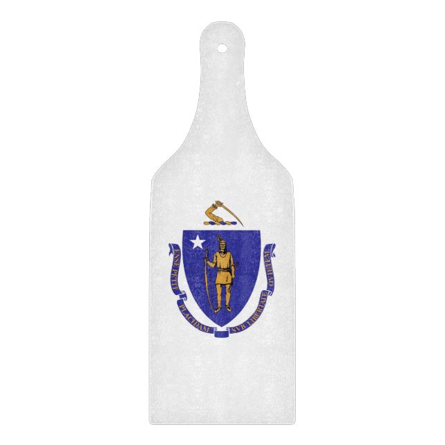 Planche à découper en verre avec drapeau du Massac (Devant)