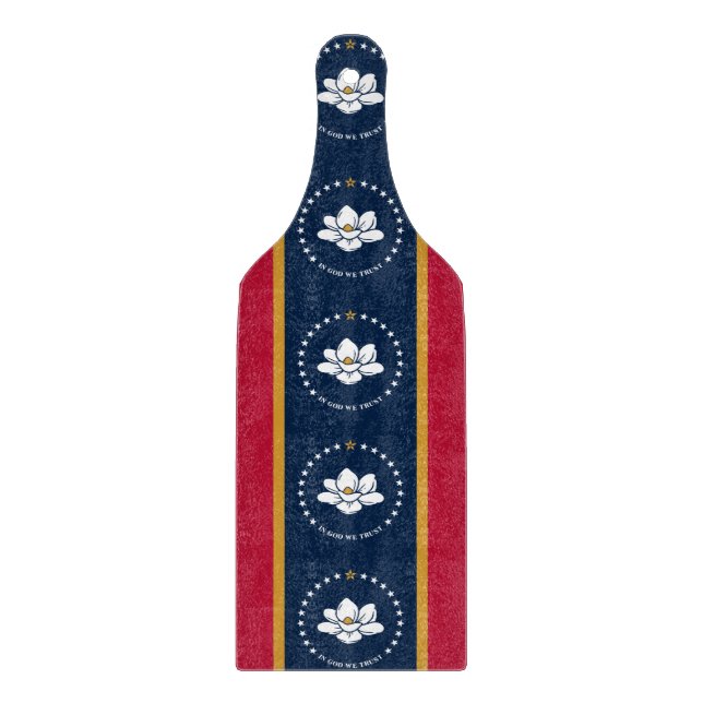 Planche à découper en verre avec drapeau Mississip (Devant)