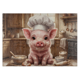 Planche à Découper en Verre Bébé Cochon Cuisine Dé