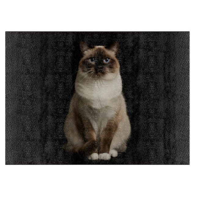 Planche à découper en verre Black 4 Luxe Chat Birm (Devant)