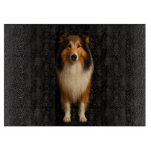 Planche à découper en verre Black 4 Luxe Chien Col