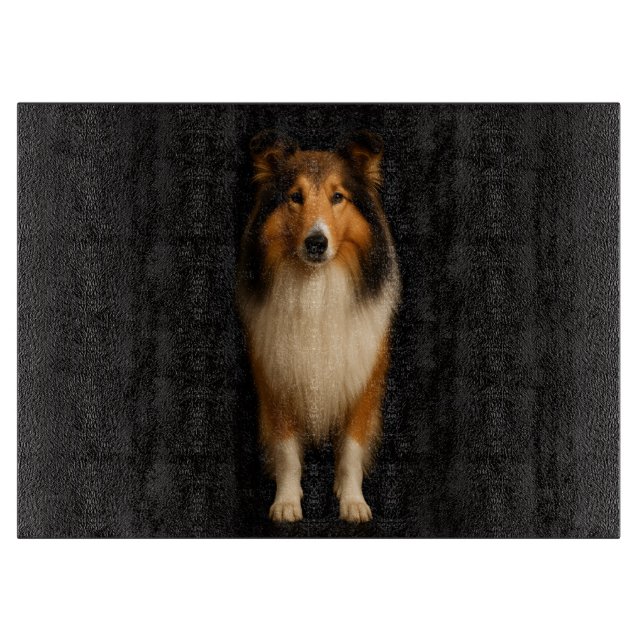 Planche à découper en verre Black 4 Luxe Chien Col (Devant)