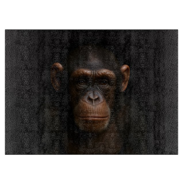 Planche à découper en verre Black 4 Luxe Chimpanzé (Devant)