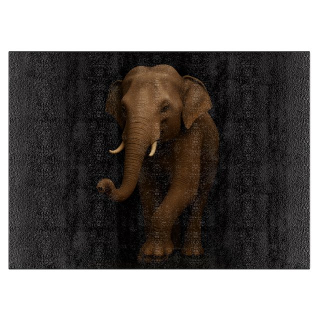 Planche à découper en verre Black 4 Luxe Éléphant  (Devant)