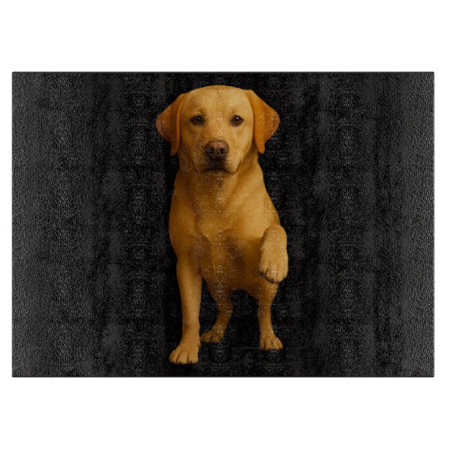 Planche à découper en verre Black 4 Luxe Labrador  (Devant)
