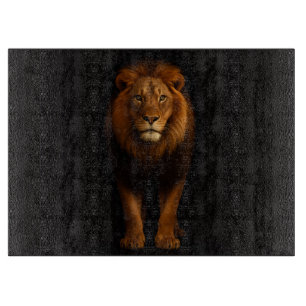 Planche à découper en verre Black 4 Luxe Lion Maje