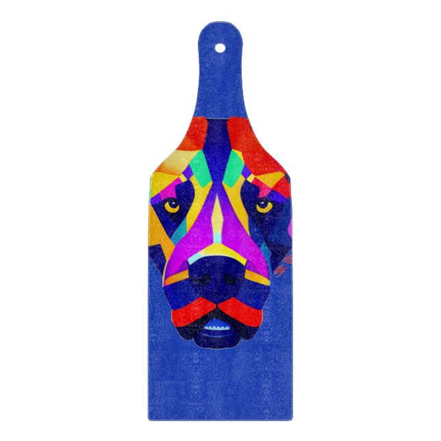 Planche à découper en verre bleu Alexander's Dog (Devant)