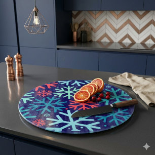 Planche à découper en verre Chute de neige de minu