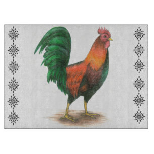 Planche à découper en verre Coq