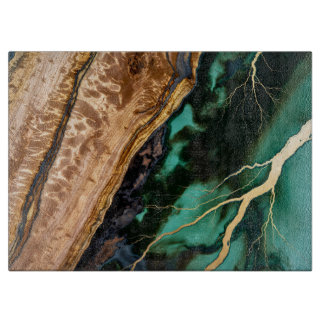 Planche à découper en verre de bois d'émeraude