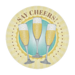 Planche à découper en verre de champagne