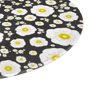 Planche à découper en verre de crapets blancs (5 t