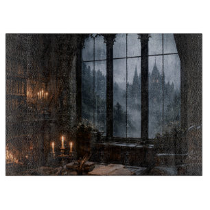 Planche à découper en verre de fenêtre de biblioth