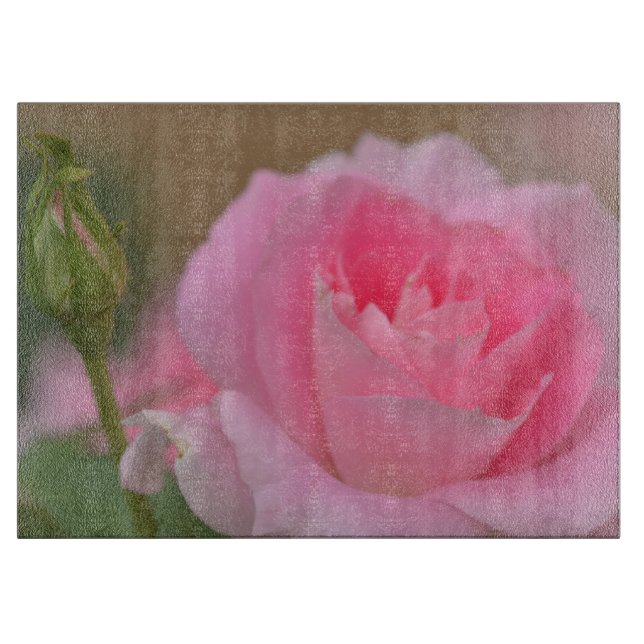 Planche à découper en verre de Fleur Rose (Devant)