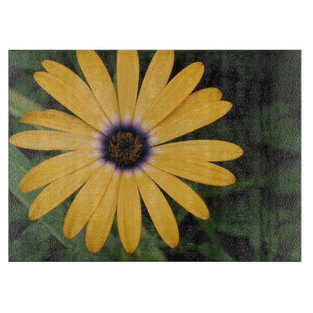 Planche à découper en verre de marmite jaune (Devant)