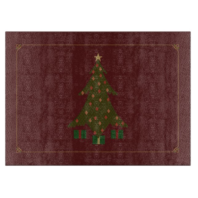 Planche à découper en verre de Noël (Devant)