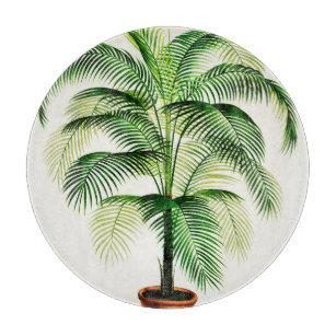 Planche à découper en verre de palmier pointillé