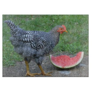 Planche à découper en verre de poulet