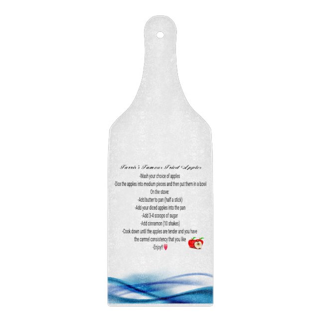 Planche à découper en verre de recette (Devant)