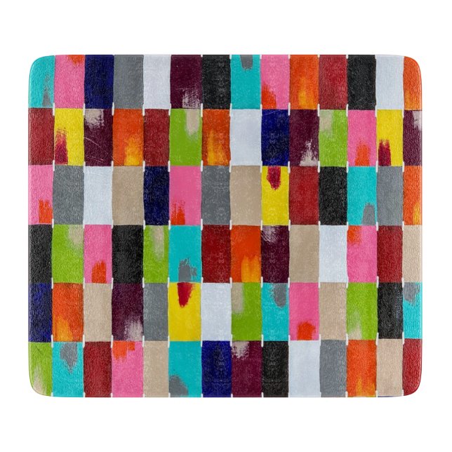 Planche à découper en verre Deco Modern Quilt 6 x  (Devant)