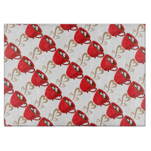 Planche à découper en verre décoratif/cacao chaud