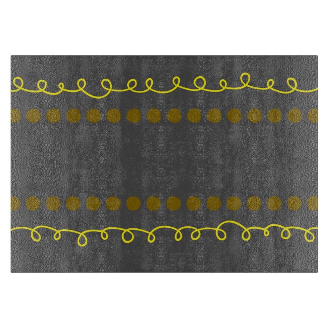 Planche à découper en verre décoratif gris charbon (Devant)