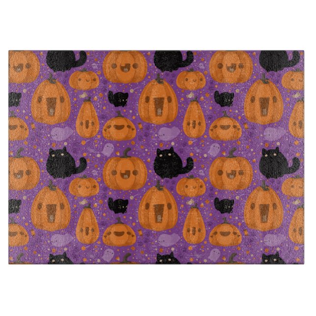 Planche à découper en verre décoratif Halloween /  (Devant)